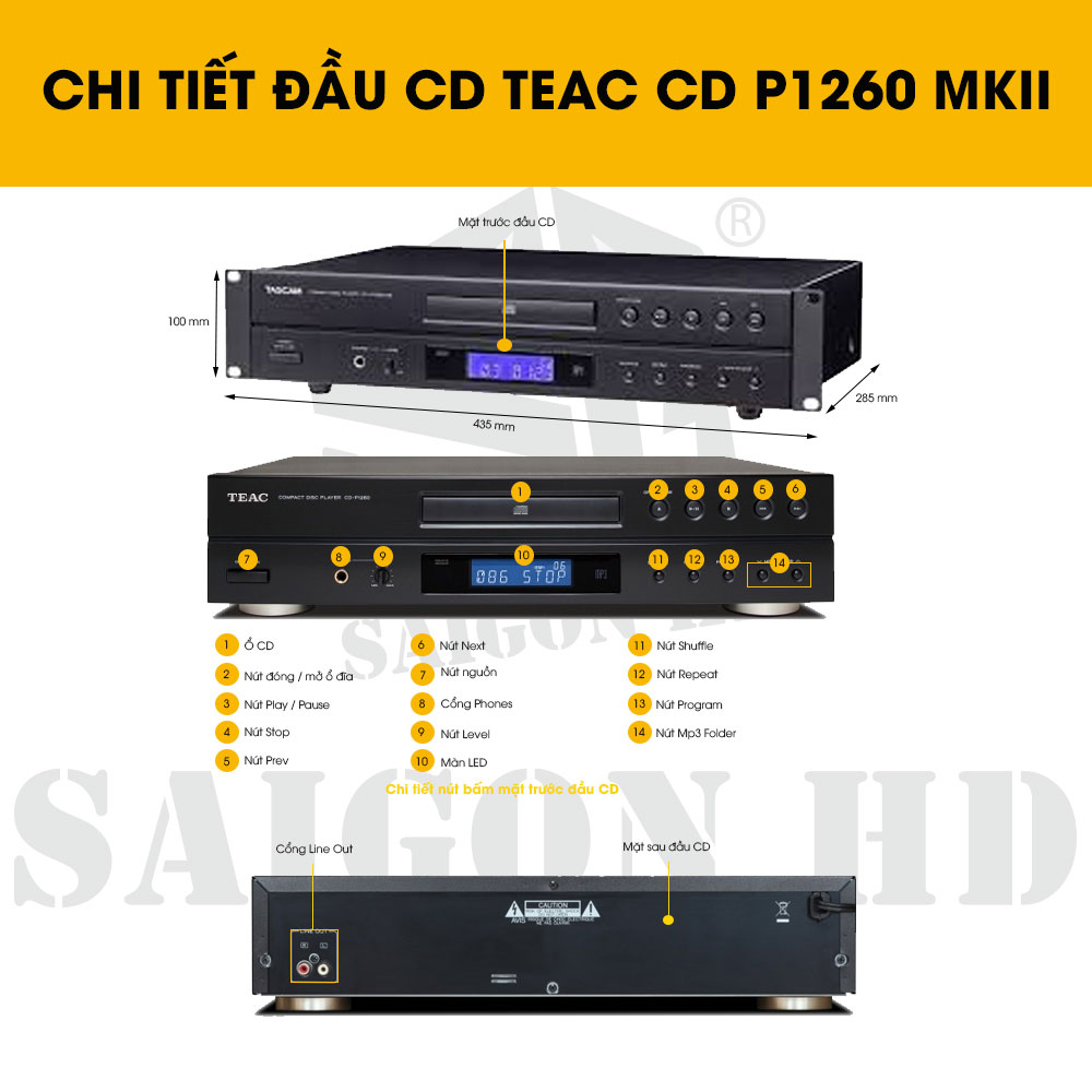Đầu CD TEAC CD-P1260 MKII | SAIGON HD